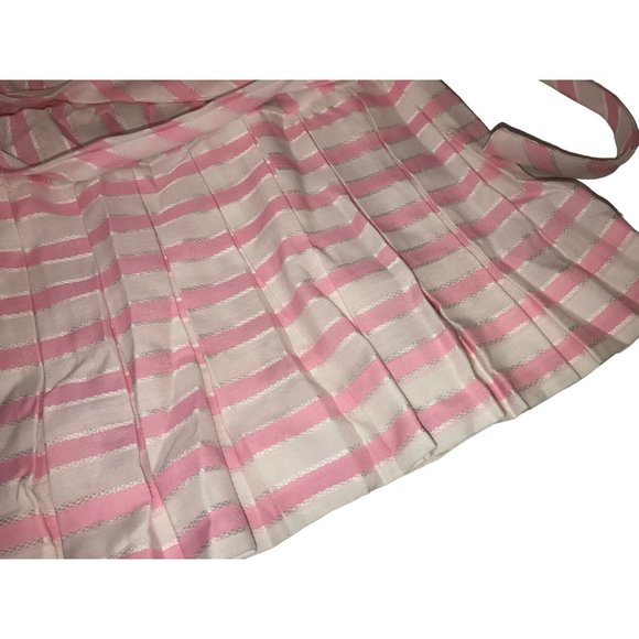 Vintage Girls Dress - Pink and White Stripe Pattern with Ribbon and wide Foldove - Picture 9 of 9